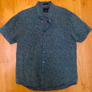 Men’s Floral Pattern Casual Button Down